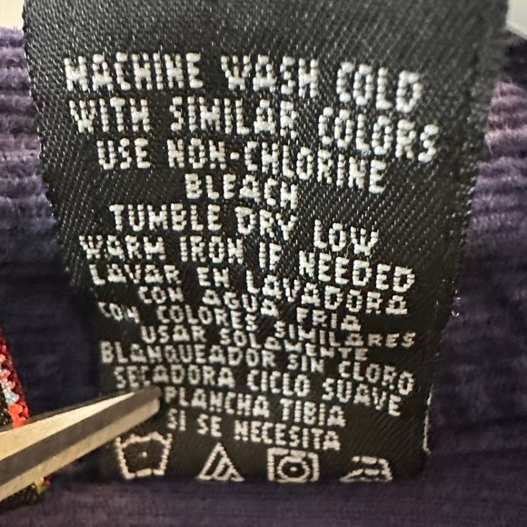 Vintage Disney Corduroy Button Up Shirt Embroidered Mickey Minnie Mouse Navy XL - Picture 8 of 11